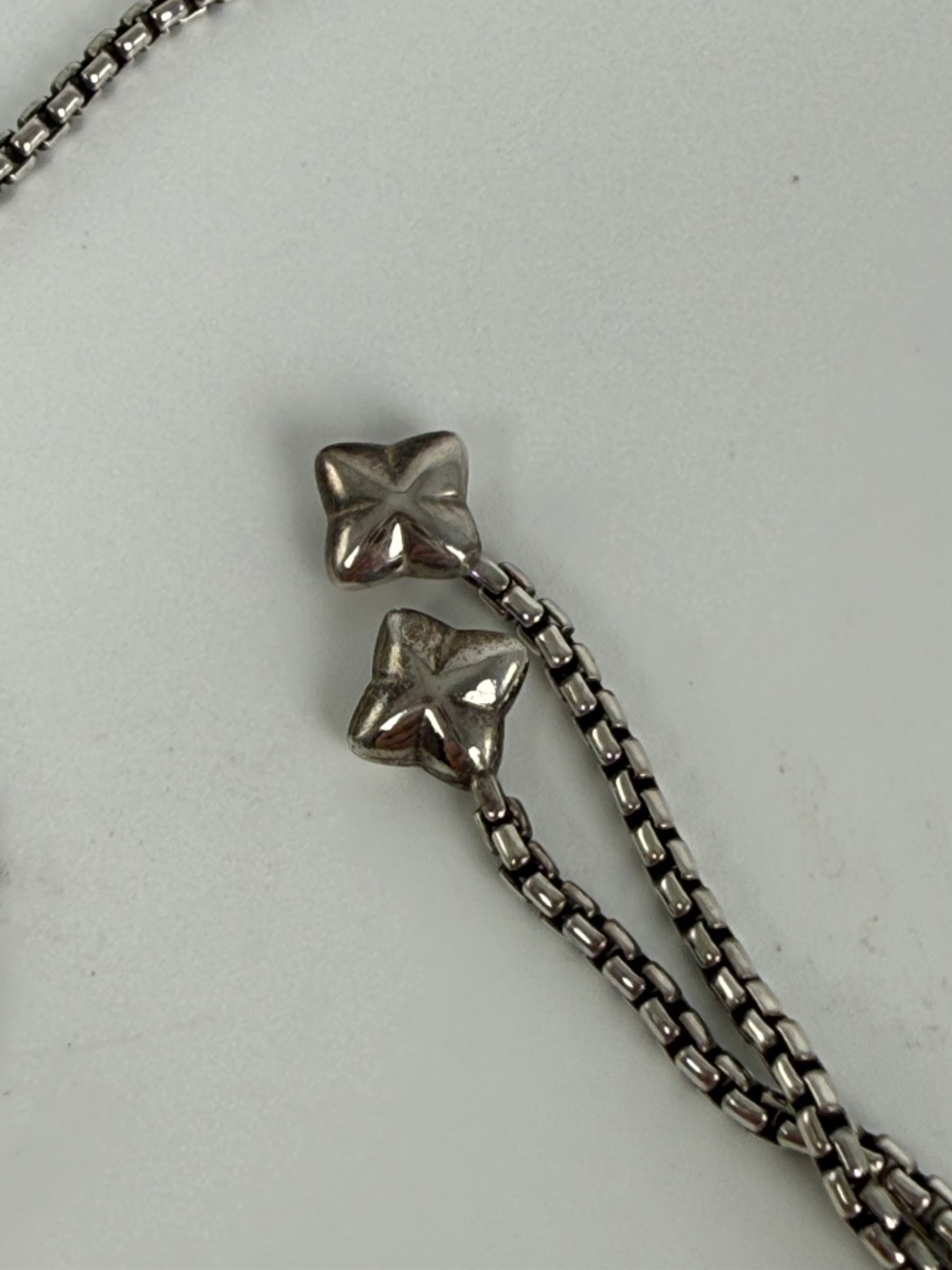DAVID YURMAN Cable Crossover Two Tone Silver 14k Gold Long Pendant Necklace - Picture 8 of 11